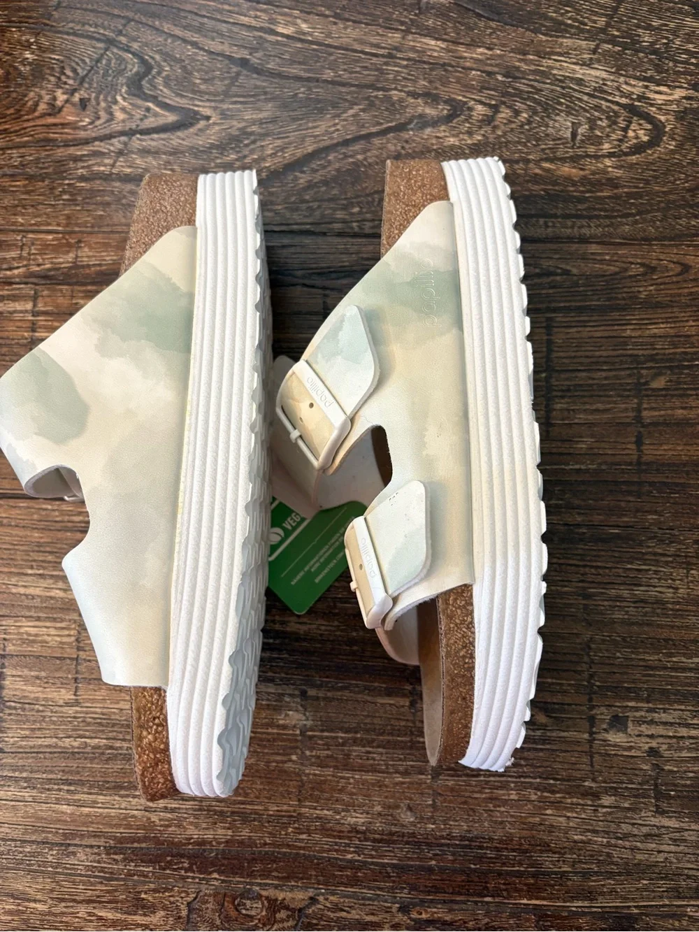Birkenstock Papillio Arizona Platform Womens Size 8 White Watercolor New NWOB